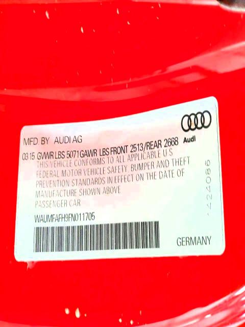 Продаж на аукціоні авто 2015 Audi A5, vin: WAUMFAFH9FN011705, номер лоту: 46053736