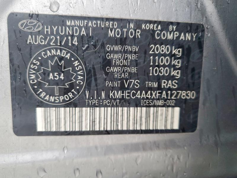 2015 Hyundai Sonata Hybrid მანქანა იყიდება აუქციონზე, vin: KMHEC4A4XFA127830, აუქციონის ნომერი: 45988746