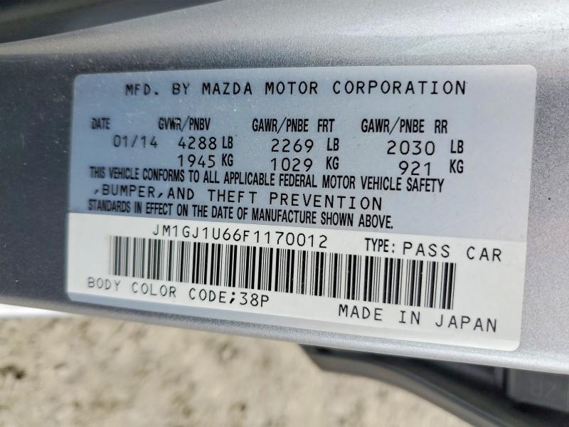 Auction sale of the 2015 Mazda 6, vin: JM1GJ1U66F1170012, lot number: 79988535