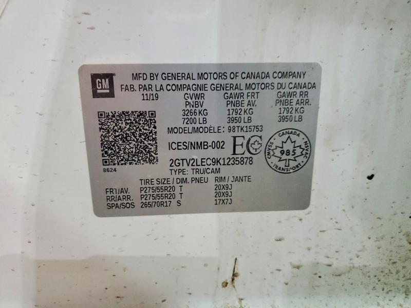 Aukcja sprzedaży 2019 Gmc Sierra Limited, vin: 2GTV2LEC9K1235878, numer aukcji: 79213585