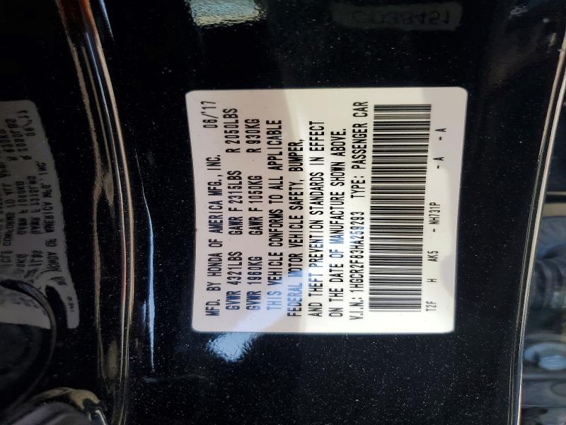 Продаж на аукціоні авто 2017 Honda Accord, vin: 1HGCR2F83HA259293, номер лоту: 47280206