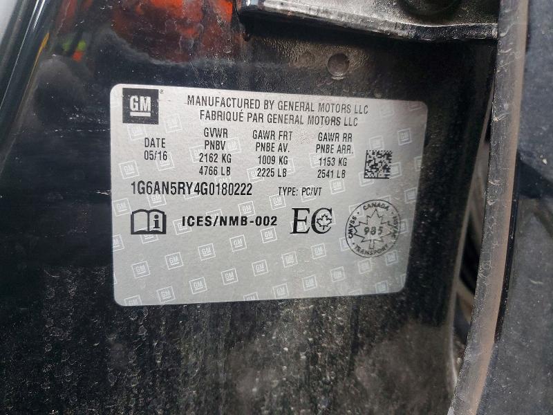 Aukcja sprzedaży 2016 Cadillac Ats-v, vin: 1G6AN5RY4G0180222, numer aukcji: 42043056