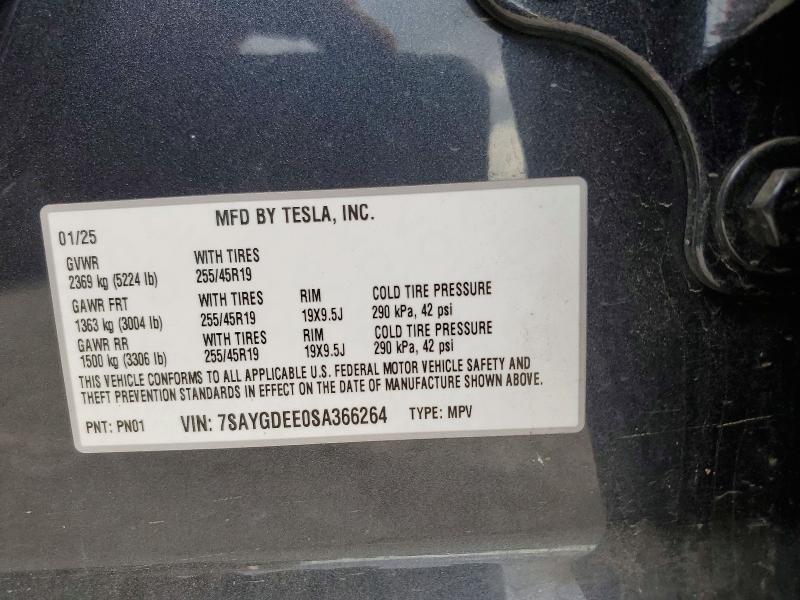 Продажа на аукционе авто 2025 Tesla Model Y, vin: 7SAYGDEE0SA366264, номер лота: 48190056