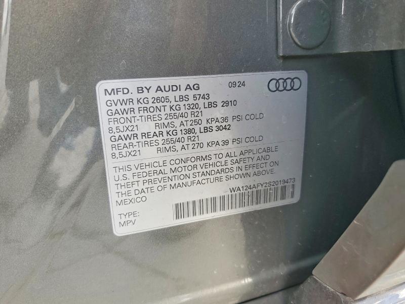 Продаж на аукціоні авто 2025 Audi Sq5, vin: WA124AFY2S2019473, номер лоту: 41603826