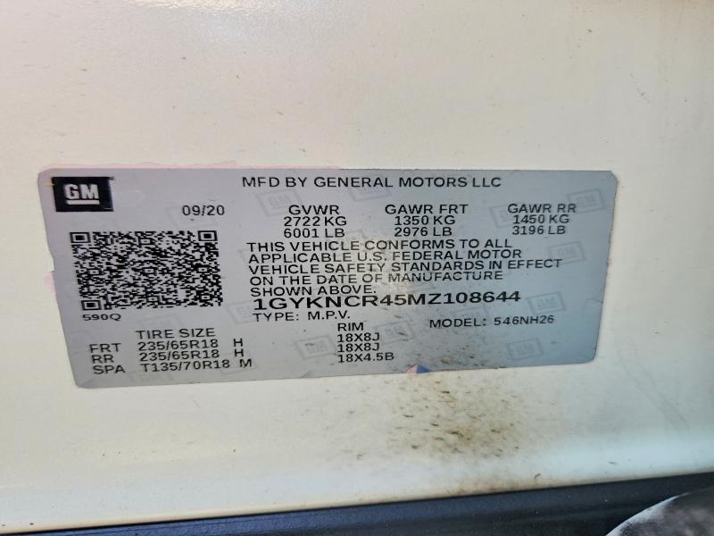 2021 Cadillac Xt5 მანქანა იყიდება აუქციონზე, vin: 1GYKNCR45MZ108644, აუქციონის ნომერი: 47802676
