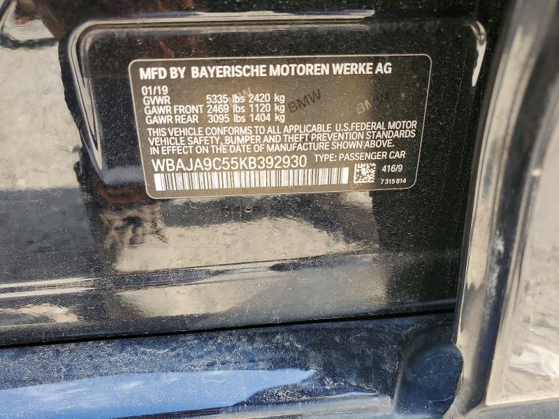 47925986 :رقم المزاد ، WBAJA9C55KB392930 vin ، 2019 Bmw 530e مزاد بيع