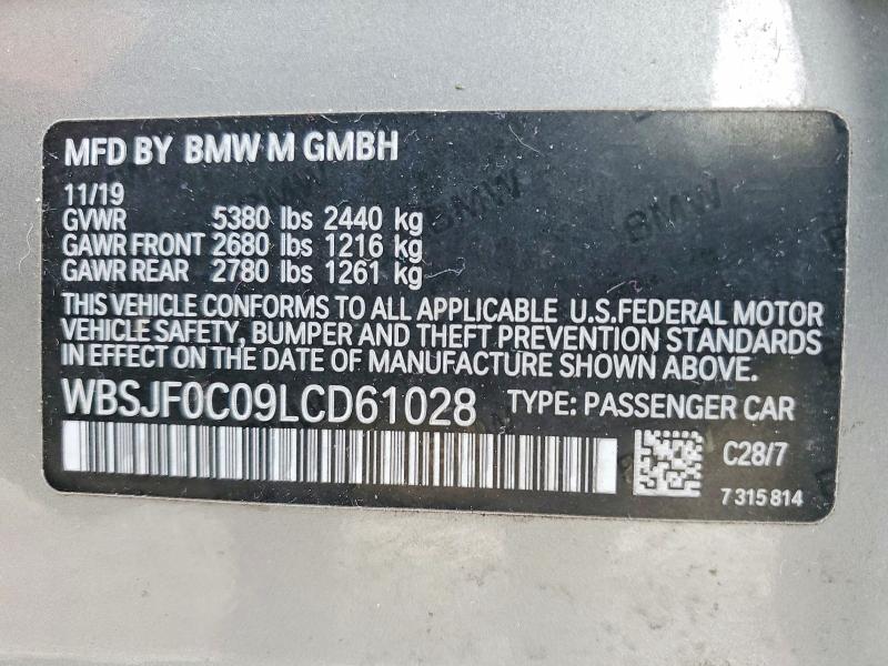 Aukcja sprzedaży 2020 Bmw M5, vin: WBSJF0C09LCD61028, numer aukcji: 45661246