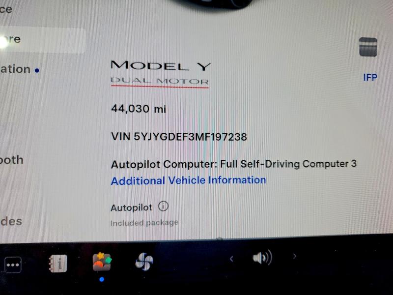 Aukcja sprzedaży 2021 Tesla Model Y, vin: 5YJYGDEF3MF197238, numer aukcji: 47110536