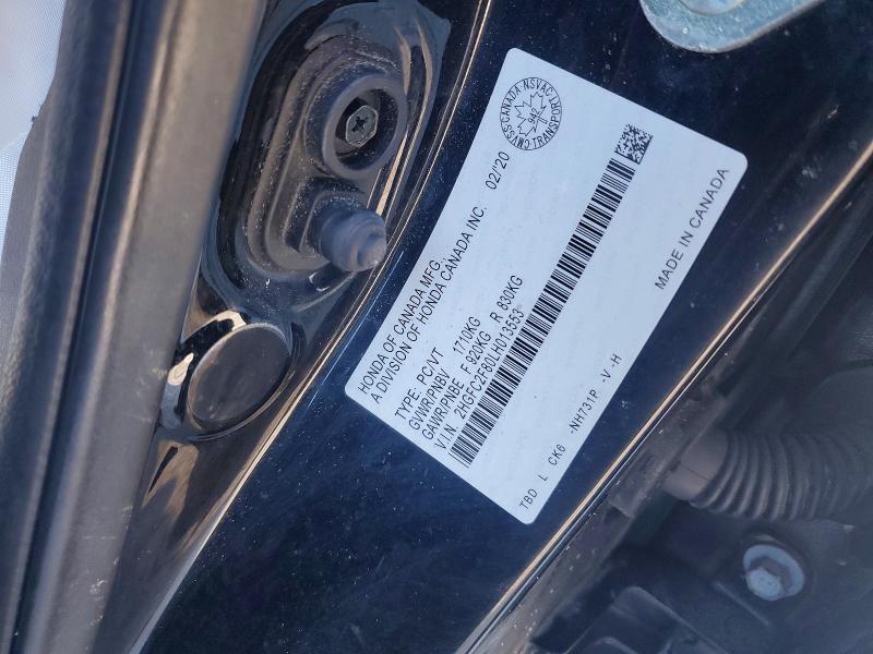 Продаж на аукціоні авто 2020 Honda Civic, vin: 2HGFC2F80LH013553, номер лоту: 79340705