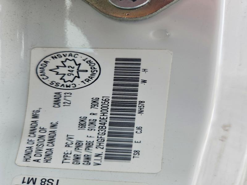Продажа на аукционе авто 2014 Honda Civic, vin: 2HGFG3B40EH000561, номер лота: 47035406
