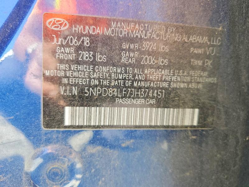 2018 Hyundai Elantra მანქანა იყიდება აუქციონზე, vin: 5NPD84LF7JH374451, აუქციონის ნომერი: 46916956