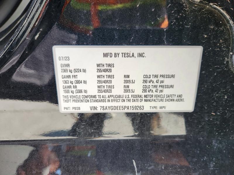79994655 :رقم المزاد ، 7SAYGDEE5PA159263 vin ، 2023 Tesla Model Y مزاد بيع