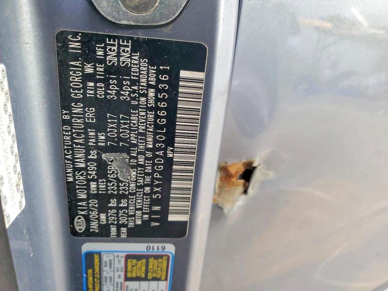 45640916 :رقم المزاد ، 5XYPGDA30LG665361 vin ، 2020 Kia Sorento مزاد بيع