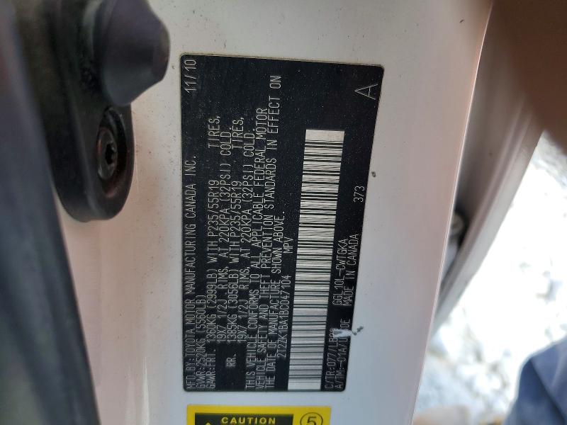 48168996 :رقم المزاد ، 2T2ZK1BA1BC047104 vin ، 2011 Lexus Rx 350 مزاد بيع