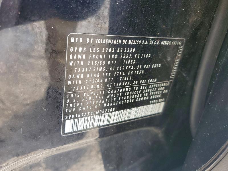 47975956 :رقم المزاد ، 3VV1B7AX6LM052609 vin ، 2020 Volkswagen Tiguan مزاد بيع