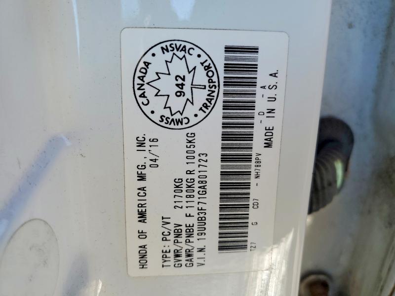 78098655 :رقم المزاد ، 19UUB3F71GA801723 vin ، 2016 Acura Tlx مزاد بيع