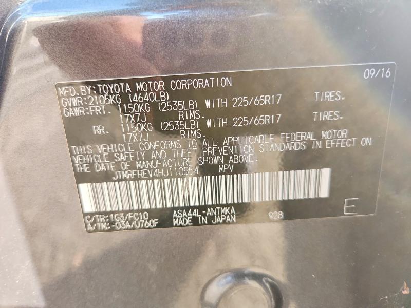 47825196 :رقم المزاد ، JTMRFREV4HJ110554 vin ، 2017 Toyota Rav4 مزاد بيع