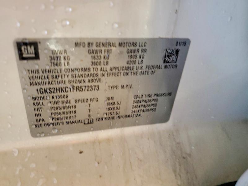 79132215 :رقم المزاد ، 1GKS2HKC1FR572373 vin ، 2015 Gmc Yukon Xl مزاد بيع