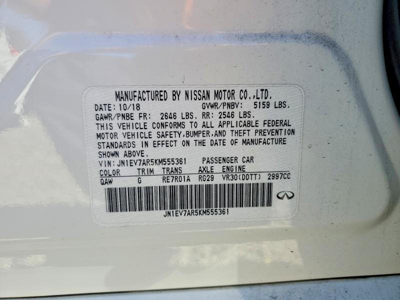 Aukcja sprzedaży 2019 Infiniti Q50, vin: JN1EV7AR5KM555361, numer aukcji: 42022106