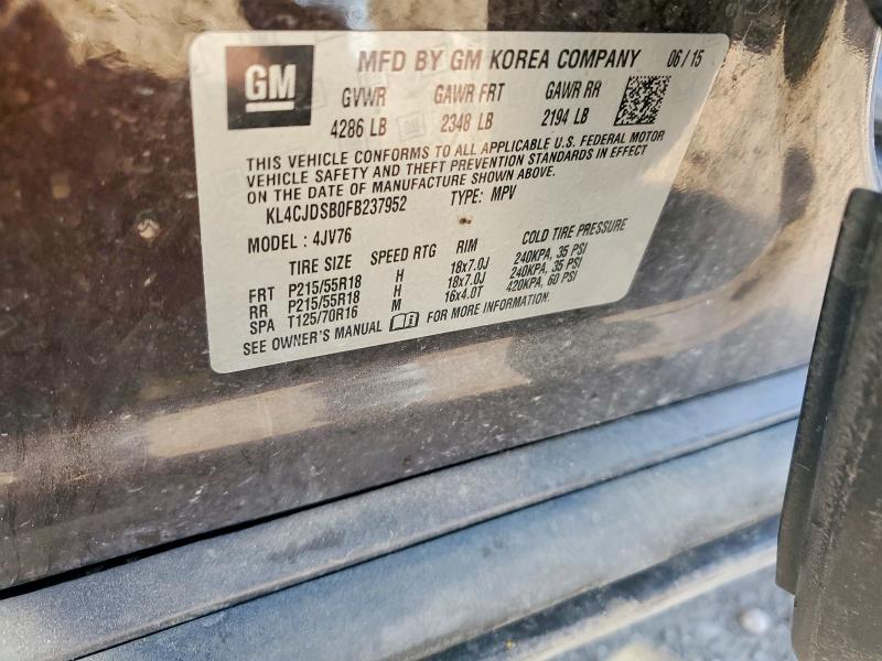 Продажа на аукционе авто 2015 Buick Encore, vin: KL4CJDSB0FB237952, номер лота: 47585836