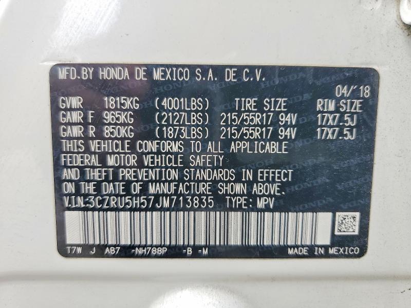 Продажа на аукционе авто 2018 Honda Hr-v, vin: 3CZRU5H57JM713835, номер лота: 48279066