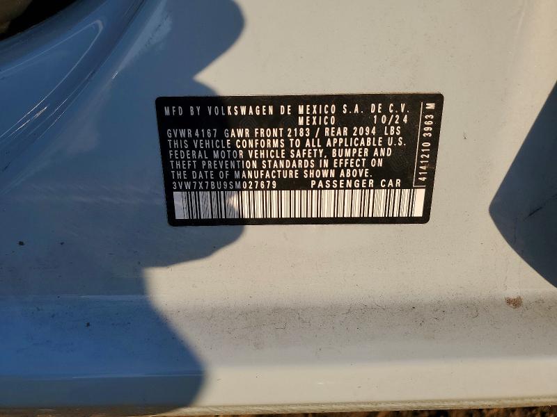 Aukcja sprzedaży 2025 Volkswagen Jetta, vin: 3VW7X7BU9SM027679, numer aukcji: 47332696