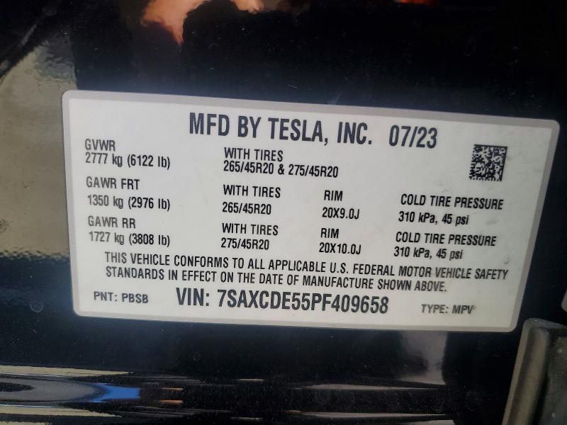 Продажа на аукционе авто 2023 Tesla Model X, vin: 7SAXCDE55PF409658, номер лота: 47046226