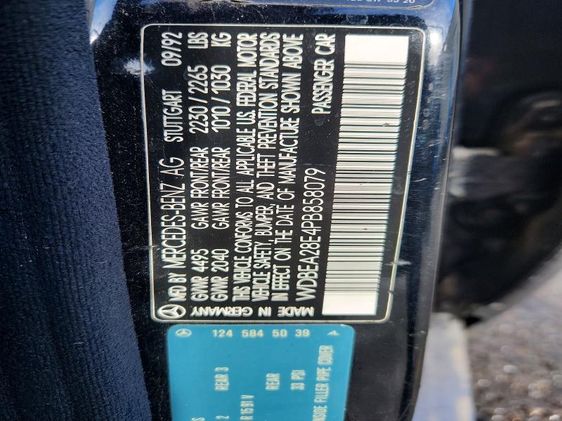 79320405 :رقم المزاد ، WDBEA28E4PB858079 vin ، 1993 Mercedes-benz 300 مزاد بيع
