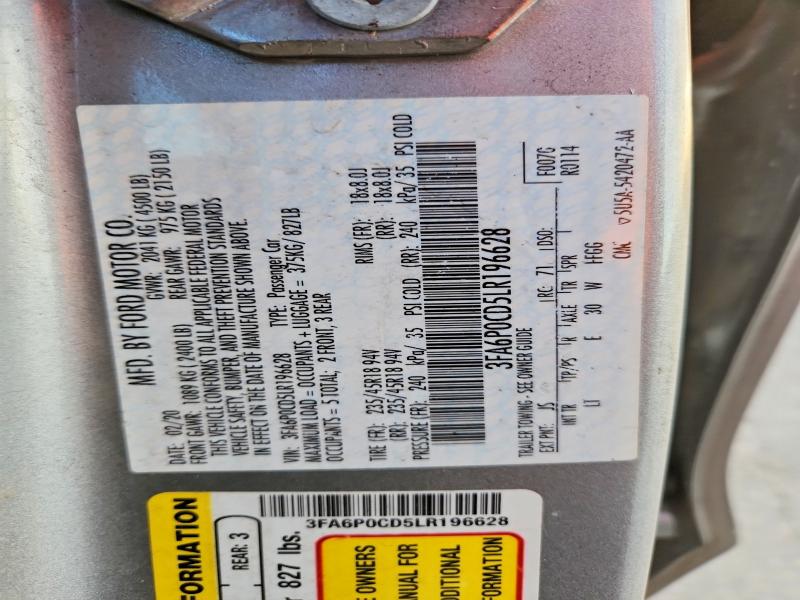 46485826 :رقم المزاد ، 3FA6P0CD5LR196628 vin ، 2020 Ford Fusion مزاد بيع