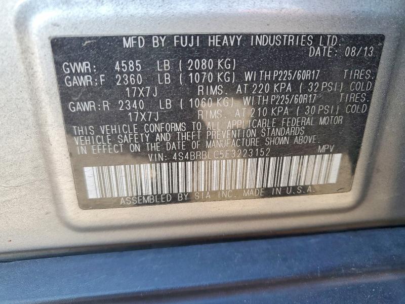 46487956 :رقم المزاد ، 4S4BRBLC5E3223152 vin ، 2014 Subaru Outback مزاد بيع