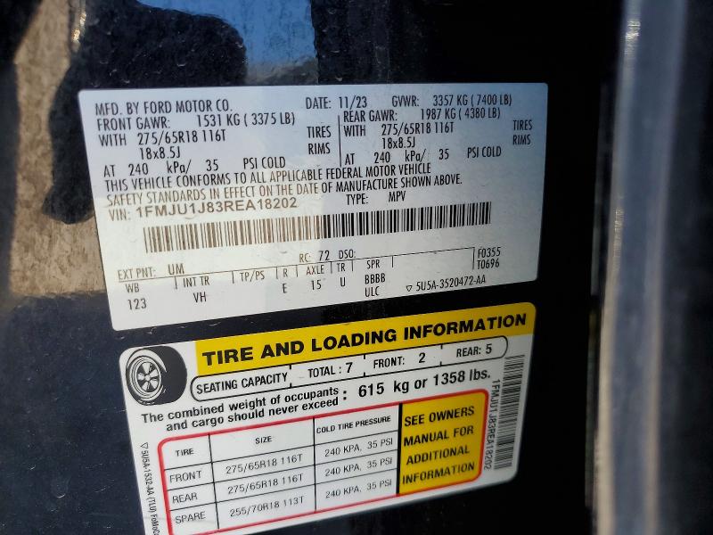Aukcja sprzedaży 2024 Ford Expedition, vin: 1FMJU1J83REA18202, numer aukcji: 47203366