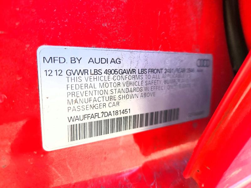 Продажа на аукционе авто 2013 Audi A4, vin: WAUFFAFL7DA181451, номер лота: 47434526