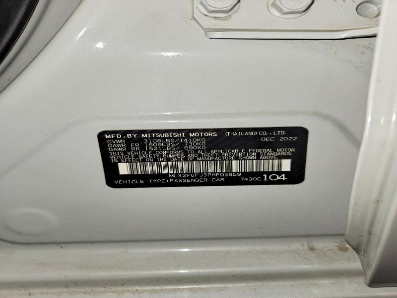Aukcja sprzedaży 2023 Mitsubishi Mirage, vin: ML32FUFJ3PHF03859, numer aukcji: 47042696