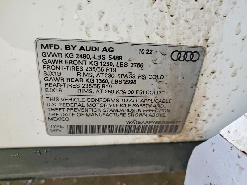 Продаж на аукціоні авто 2023 Audi Q5, vin: WA1EAAFY5P2055817, номер лоту: 41696656