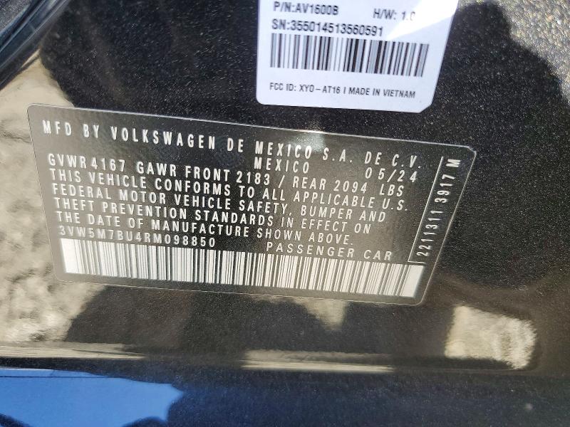 Aukcja sprzedaży 2024 Volkswagen Jetta, vin: 3VW5M7BU4RM098850, numer aukcji: 46508516