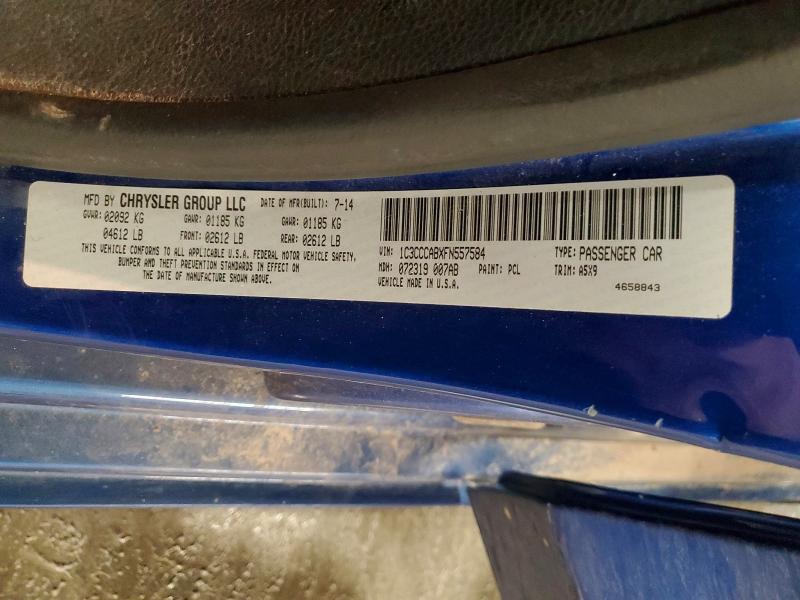 Aukcja sprzedaży 2015 Chrysler 200, vin: 1C3CCCABXFN557584, numer aukcji: 46496886