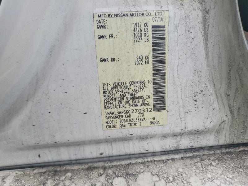 Aukcja sprzedaży 2016 Nissan Altima, vin: 1N4AL3AP3GC270332, numer aukcji: 46262256
