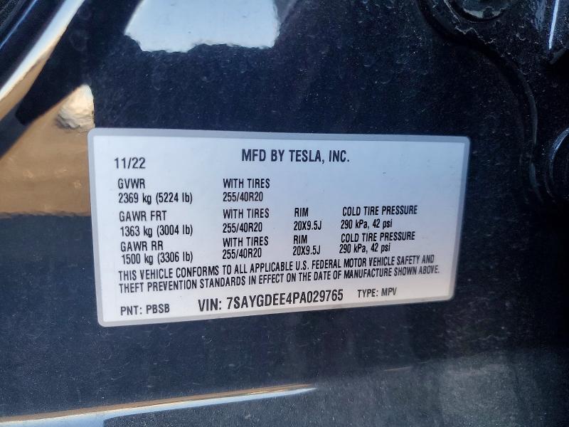 46271796 :رقم المزاد ، 7SAYGDEE4PA029765 vin ، 2023 Tesla Model Y مزاد بيع