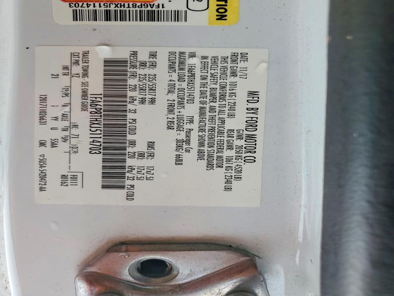2018 Ford Mustang მანქანა იყიდება აუქციონზე, vin: 1FA6P8THXJ5114703, აუქციონის ნომერი: 79419695
