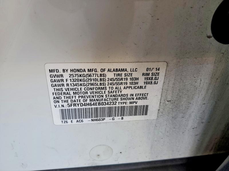 Продажа на аукционе авто 2014 Acura Mdx, vin: 5FRYD4H64EB034232, номер лота: 46298286
