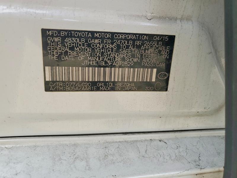46224096 :رقم المزاد ، JTHBE1BL3FA012829 vin ، 2015 Lexus Gs 350 مزاد بيع