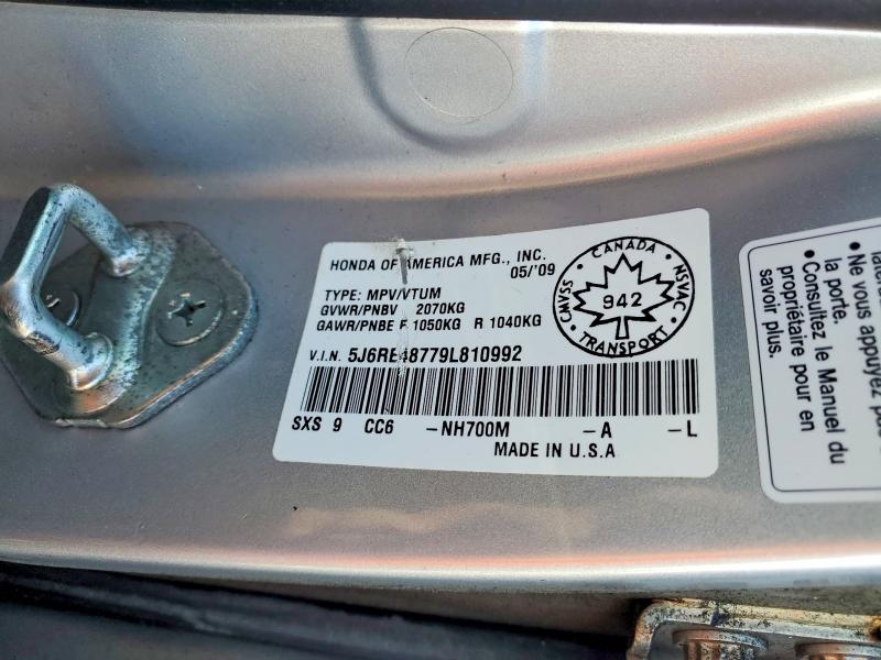 Aukcja sprzedaży 2009 Honda Cr-v, vin: 5J6RE48779L810992, numer aukcji: 79724615