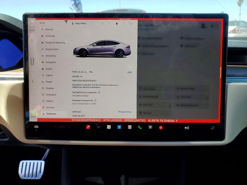 79781575 :رقم المزاد ، 5YJSA1E53PF529423 vin ، 2023 Tesla Model S مزاد بيع