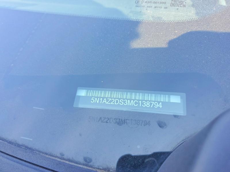 Продажа на аукционе авто 2021 Nissan Murano, vin: 5N1AZ2DS3MC138794, номер лота: 46832236