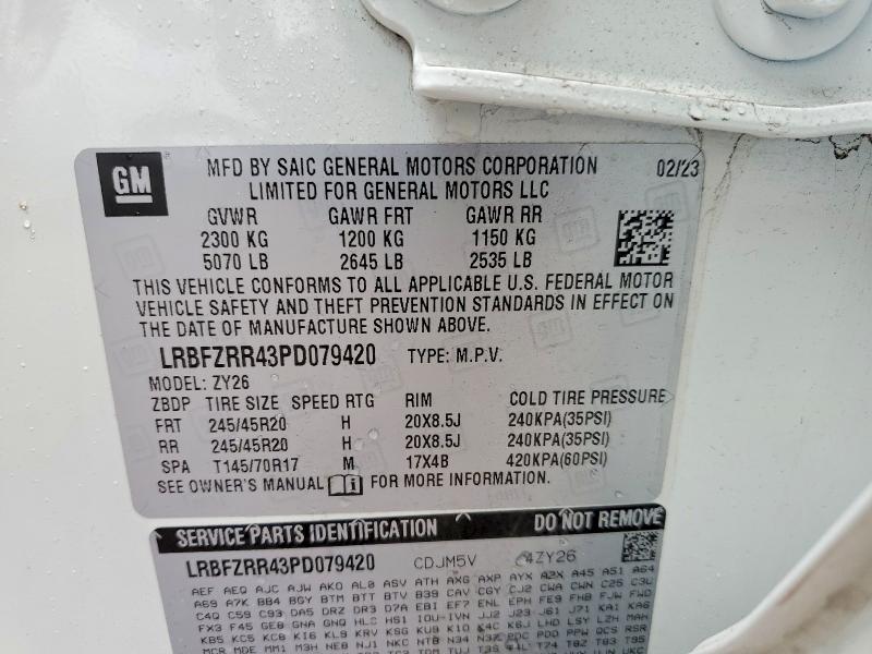 79528015 :رقم المزاد ، LRBFZRR43PD079420 vin ، 2023 Buick Envision مزاد بيع