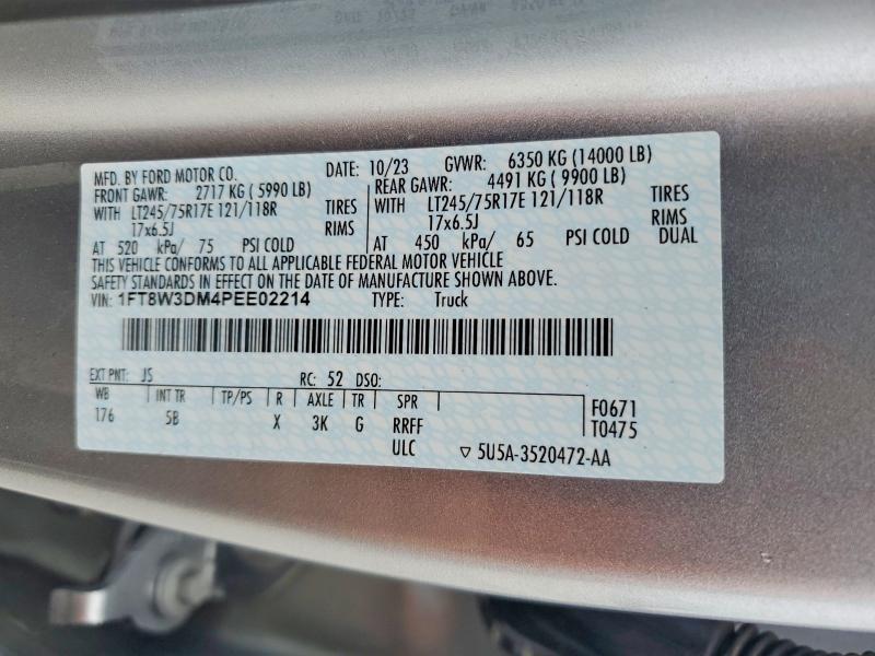 47370546 :رقم المزاد ، 1FT8W3DM4PEE02214 vin ، 2023 Ford F350 مزاد بيع