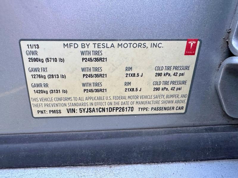 Продажа на аукционе авто 2013 Tesla Model S, vin: 5YJSA1CN1DFP26170, номер лота: 45570056