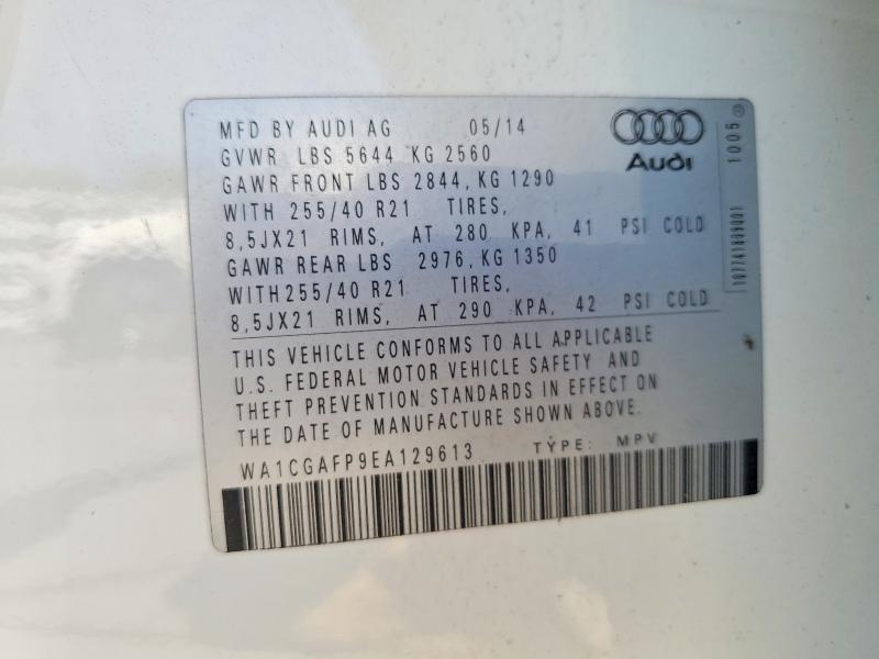 Продажа на аукционе авто 2014 Audi Sq5, vin: WA1CGAFP9EA129613, номер лота: 47235526