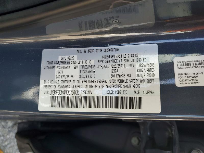 Aukcja sprzedaży 2022 Mazda Cx-5, vin: JM3KFBCM4N0575105, numer aukcji: 45511776
