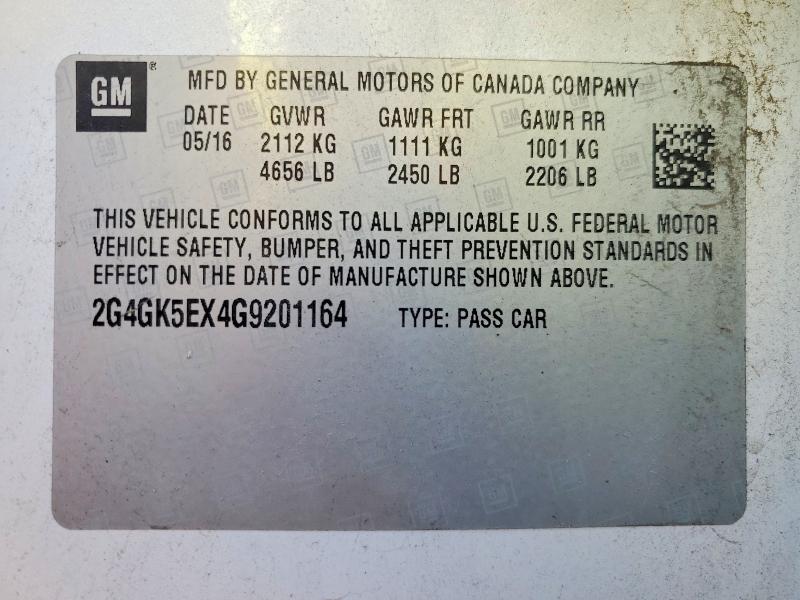 Продажа на аукционе авто 2016 Buick Regal, vin: 2G4GK5EX4G9201164, номер лота: 41746626